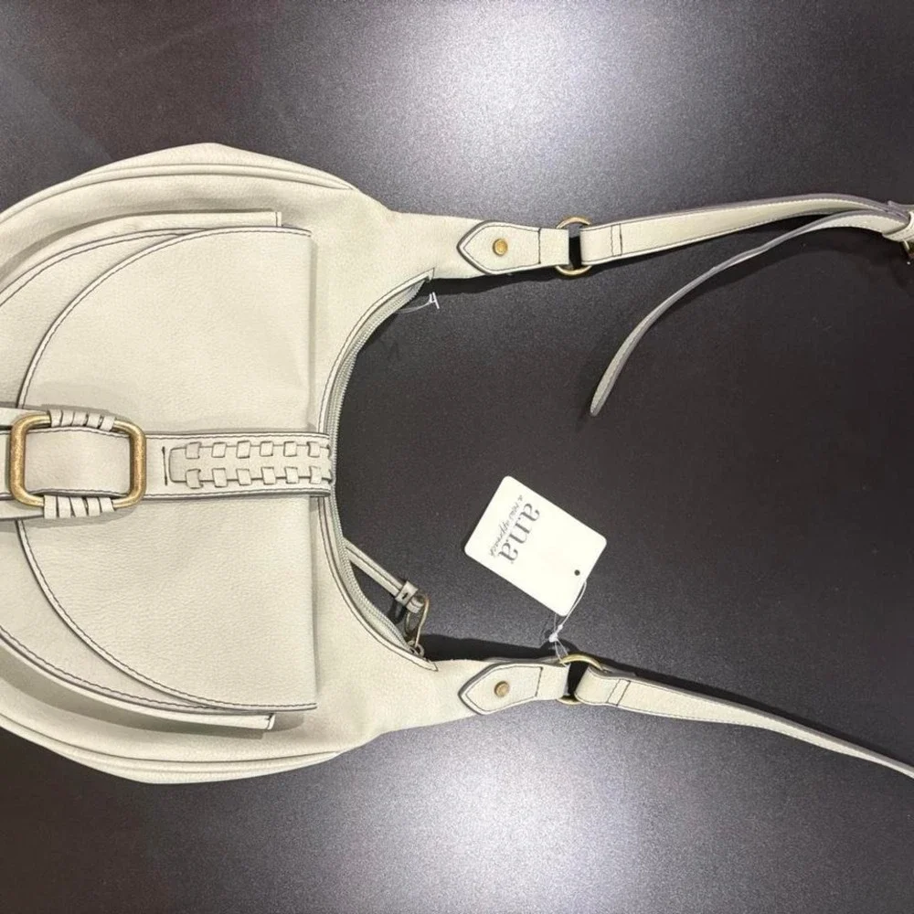 a.n.a a new approach Sage Green Faux Leather Buckle Crossbody Hobo Bag NEW